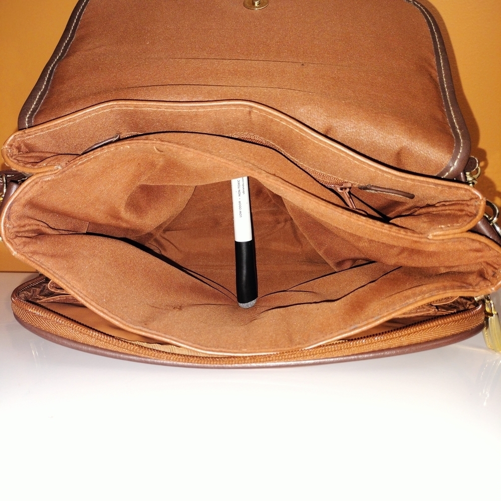 Vintage Capezio Brown Faux Leather Mini Briefcase Satchel Crossbody Handbag VTG - Picture 8 of 16